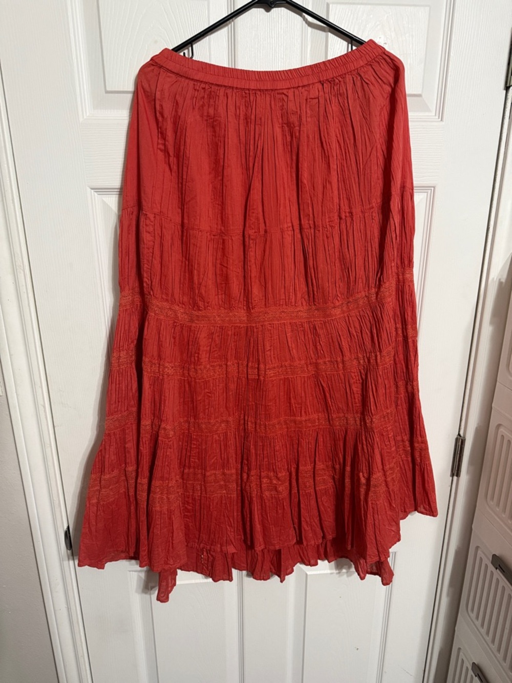 White Stag Red Crinkle Tiered A-Line Skirt - Picture 3 of 3